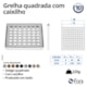 Grelha Quadrada Sem Fecho Com Caixilho 1918 BK Preto Fosco Fani 9,2cm - 073a3bc4-1f2a-463c-80da-f5f46744800b