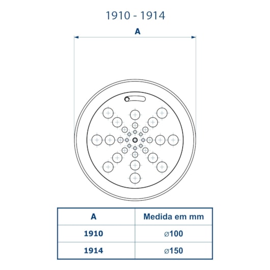 Grelha Redonda  Com Fecho Sem Caixilho Inox Fani - Imagem principal - fe84103c-005a-463d-9943-c4ca583d02ae