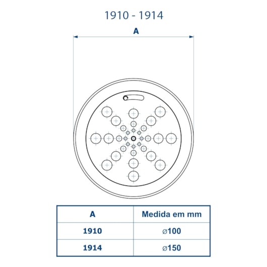 Grelha Redonda  Com Fecho Sem Caixilho Inox Fani - Imagem principal - c1136cd0-56bf-49a5-ae29-ab7169ad5be3