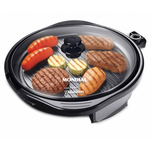 Grill Redondo Cook&Grill 40G0 Preto Mondial 127V 1270W - Imagem principal - 4487cdc0-d82e-452b-b2c5-a4a069911528