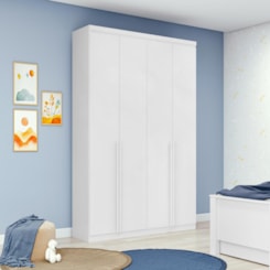 Guarda Roupa 2 Gavetas 4 Portas Alonzo Branco Lopas