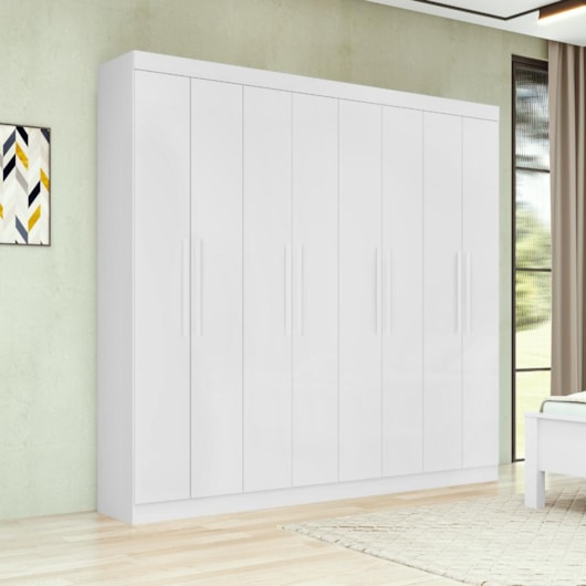 Guarda Roupa 4 Gavetas 8 Portas Andara Branco Lopas - Imagem principal - 4813ec47-32f0-4c09-9aad-dc9b5d153ab1