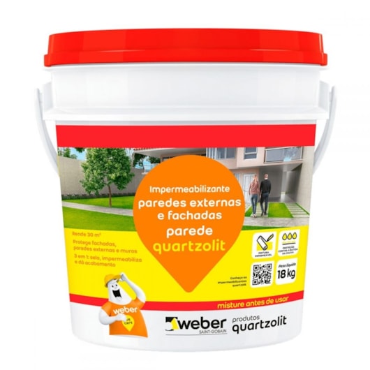 Impermeabilizante Para Parede 18l Quartzolit - Imagem principal - 9098c1d5-9302-4bcf-9ce0-1a6ff0b54bc1