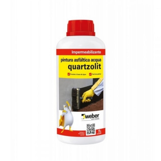 Impermeabilizante Pintura Asfáltica Acqua 1l Quartzolit - Imagem principal - 3a813f03-1b18-448f-a0d4-cee215cb0514