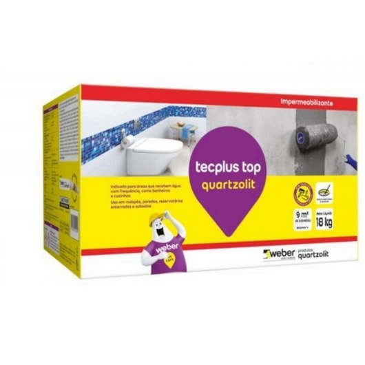 Impermeabilizante Tecplus Top 18kg Quartzolit - Imagem principal - 0f18456e-8d72-4cd4-8bbf-17d5348d3ab4