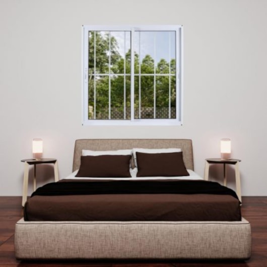 Janela De Alumínio 2 folhas Com Vidro Liso E Grade Soft Branco MGM 100x120cm - Imagem principal - 0e611d78-e990-4889-98ec-4768db6a5844