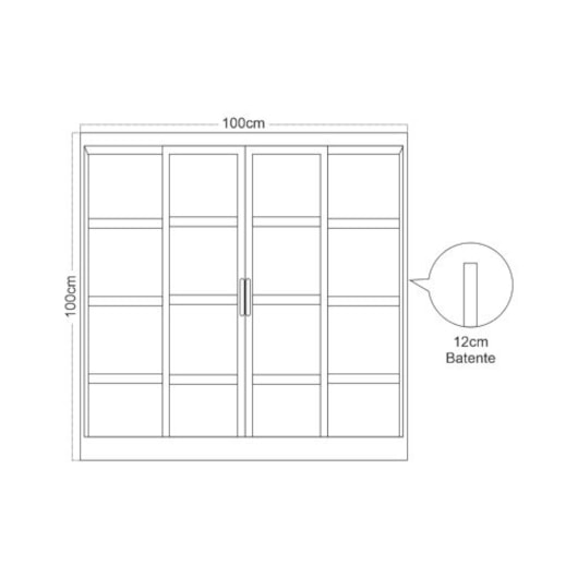 Janela De Correr 4 Folhas Sem Vidro Branco MGM 100x200x12cm - Imagem principal - 4b327c6a-eb77-49e5-9161-043be01aa4aa