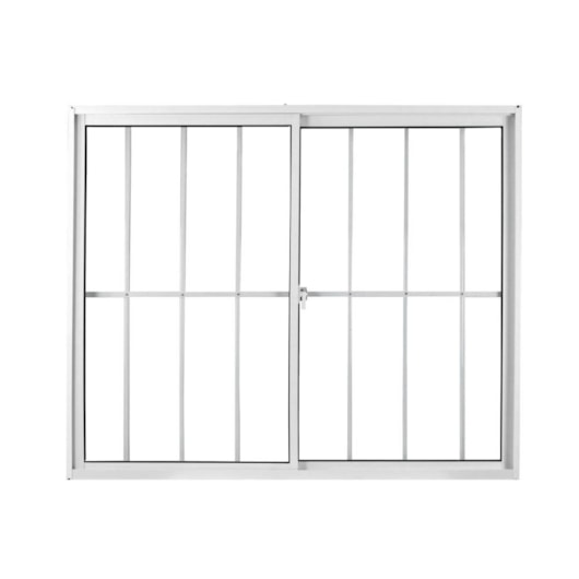 Janela De Correr Alumínio 2 Folhas Grade Vidro Liso Branco MGM 120x150cm - Imagem principal - c48ca53f-c3df-4da4-b231-56fbab6e78a3