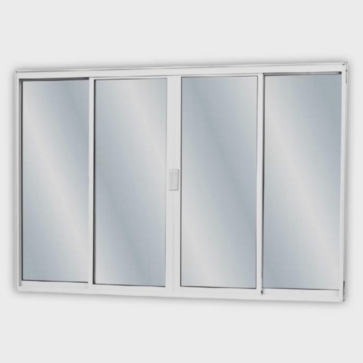 Janela De Correr Alumínio 4 Folhas Vidro Liso Branco 100x200cm MGM - Imagem principal - d0b6b870-28fd-4486-89ba-3d0947cd76b7