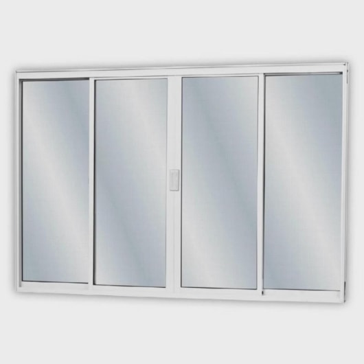 Janela De Correr Alumínio 4 Folhas Vidro Liso Branco MGM 100x200cm - Imagem principal - 7c0c2d15-56c7-44f6-bc72-431c93fde7e2