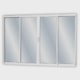 Janela De Correr Alumínio 4 Folhas Vidro Liso Branco MGM 100x200cm - 318c91fc-03ab-4ecb-b9c3-8bf7d835bbc8