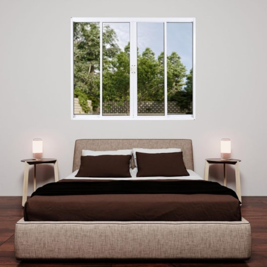 Janela De Correr Alumínio 4 Folhas Vidro Liso Branco MGM 120x150cm - Imagem principal - 11735fe5-a1dc-406a-9cc8-b91c3a52b076