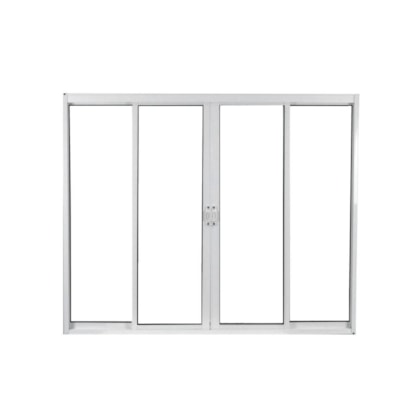 Janela De Correr Alumínio 4 Folhas Vidro Liso Branco MGM 120x150cm