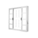 Janela De Correr Em Aço 4 Folhas Vidro Liso E Grade Quadrada Branco MGM 100x120x12cm - 89dfe9c6-907b-45b8-963f-2ad8346a421b