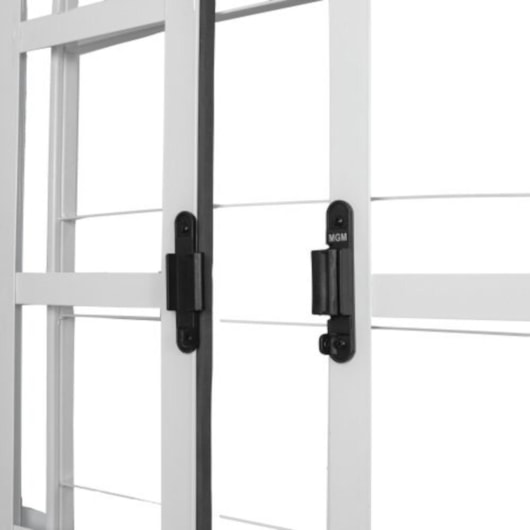 Janela De Correr Em Aço 4 Folhas Vidro Liso E Grade Quadrada Branco MGM 100x120x12cm - Imagem principal - e6b877a7-e093-4462-a3c6-8c8fa4f1157a
