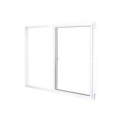 Janela De Correr Soft 2 Folhas Móveis Vidro Liso Embalagem Plástica Branco MGM 100x120 cm