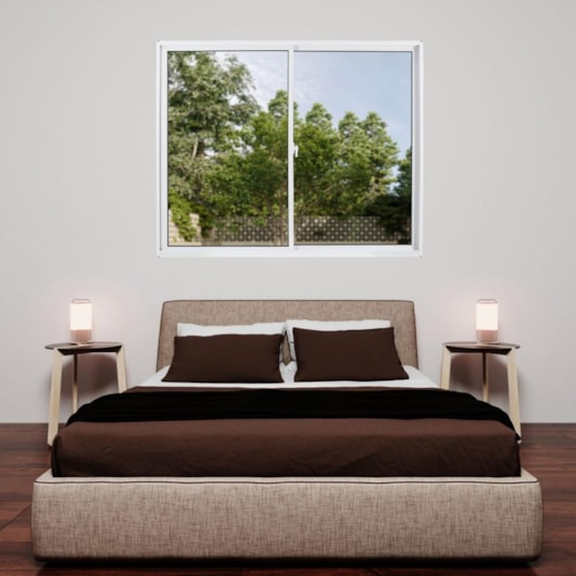 Janela De Correr Soft 2 Folhas Móveis Vidro Liso Embalagem Plástica Branco MGM 100x120cm - Imagem principal - 8d325495-9771-4eea-bd52-4858f861c5fc