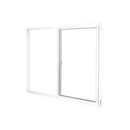 Janela De Correr Soft 2 Folhas Móveis Vidro Liso Embalagem Plástica Branco MGM 100x150 cm