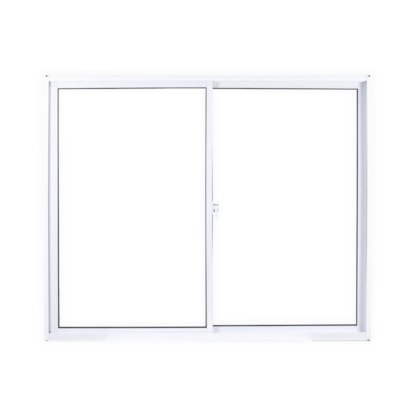 Janela De Correr Soft 2 Folhas Móveis Vidro Liso Embalagem Plástica Branco MGM 100x150 cm 