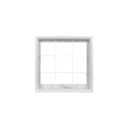 Janela Máximo Ar 1 Seção Grade Quadriculada Vidro Liso Branco MGM 50x50cm