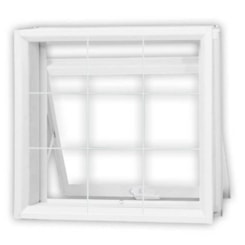 Janela Máximo Ar Minas Sul Com Grade Quadriculada Vidro Aço Mini Boreal Branco MGM 60x80x12cm