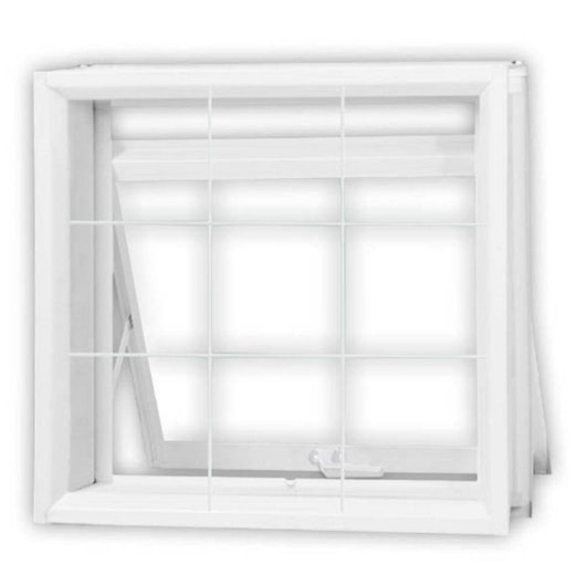Janela Máximo Ar Minas Sul Com Grade Quadriculada Vidro Aço Mini Boreal Branco MGM 60x80x12cm - Imagem principal - e60ac0b7-1993-469e-bf98-e4d6bcef2570
