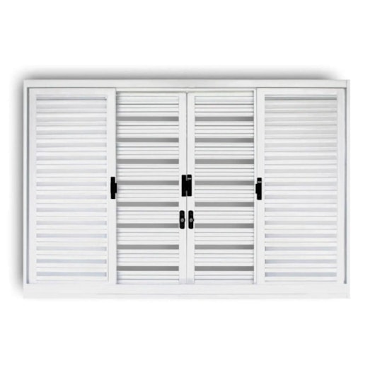 Janela Veneziana 6 Folhas Em Aço Sem Grade Ecoflex Branco MGM 100x150x12cm - Imagem principal - 98f5df5f-3798-4014-951c-6ac7bd8a28f8