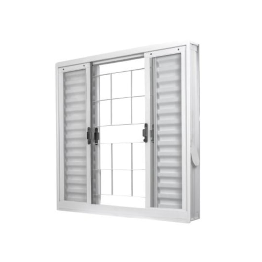 Janela Veneziana 6 Folhas Grade Quadriculada Com Vidro Aço Minas Sul Branco MGM 100x200x12cm - Imagem principal - 8b7f1d5f-4319-447d-a337-c9c414f1e907