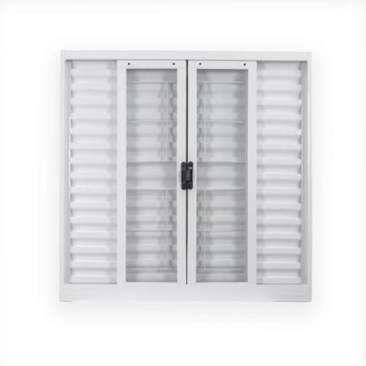 Janela Veneziana 6 Folhas Grade Quadriculada Com Vidro Aço Minas Sul Branco MGM 100x200x12cm - Imagem principal - b8faea54-f1df-4ba0-9633-740a6f0e721f