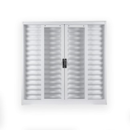 Janela Veneziana 6 Folhas Sem Vidro Aço Minas Sul Branco MGM 120x200x12cm