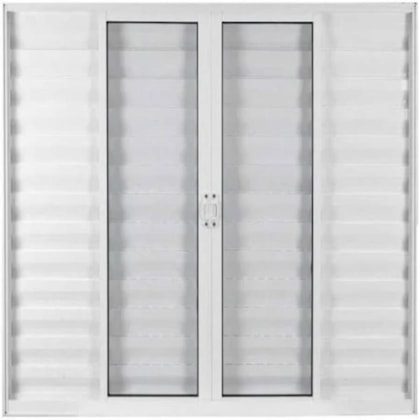 Janela Veneziana 6 Folhas Soft Vidro Mini Boreal Branco MGM 100x150cm