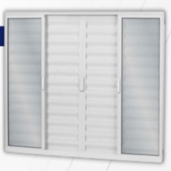 Janela Veneziana 6 Folhas Soft Vidro Mini Boreal Branco MGM 120x150cm