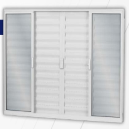 Janela Veneziana 6 Folhas Soft Vidro Mini Boreal Branco MGM 120x150cm