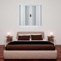 Janela Veneziana 6 Folhas Vidro Branco Minas Sul MGM 100x200x12cm