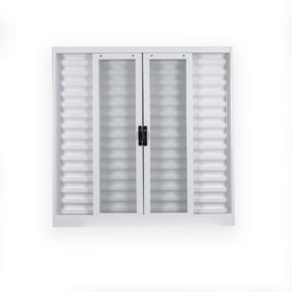 Janela Veneziana 6 Folhas Vidro Liso Aço Minas Sul Branco MGM 100x150x12cm
