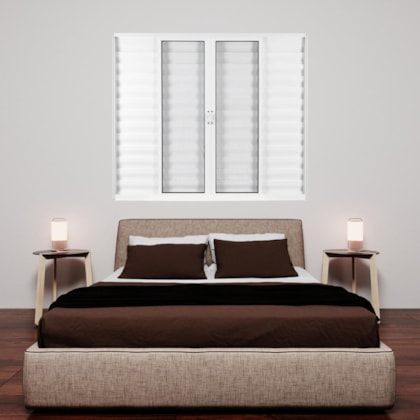 Janela Veneziana 6 Folhas Vidro Liso Alumínio Soft Branco MGM 120x150cm