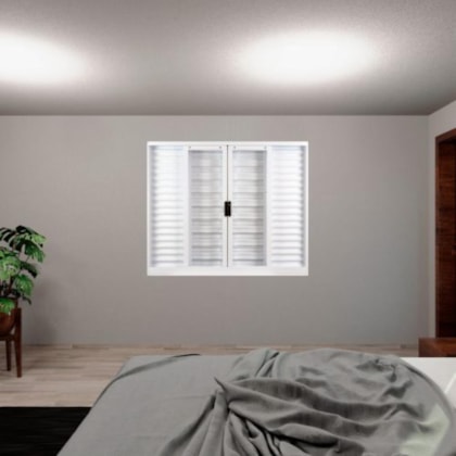 Janela Veneziana 6 Folhas Vidro Liso Minas Sul Aço Branco MGM 120x200cm