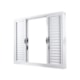 Janela Veneziana 6 Folhas Vidro Liso Minas Sul Aço Branco MGM 120x200cm - 112403e8-0065-4f5e-b2fb-e8a6bc2c84dc