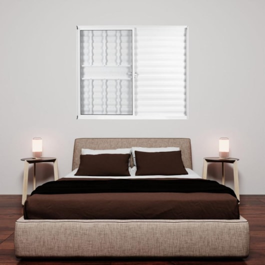 Janela Veneziana De Alumínio 3 Folhas Com Grade Vidro Liso Soft Branco Mgm 100x150cm - Imagem principal - 537d34a2-7642-4385-80b0-c5ef9ea612a2