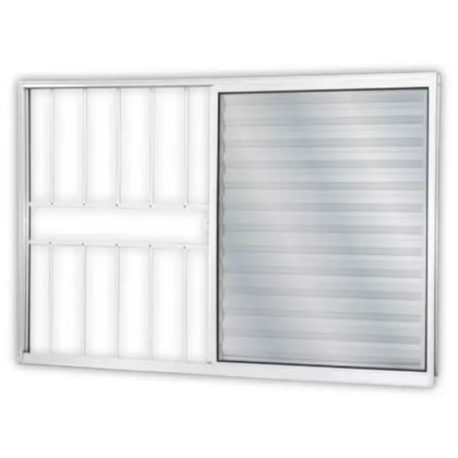 Janela Veneziana De Alumínio 3 Folhas Vidro Liso Soft Branco 100x150cm Mgm