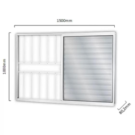 Janela Veneziana De Alumínio 3 Folhas Vidro Liso Soft Branco Mgm 100x150cm - Imagem principal - 0adaeb1d-4485-4771-86e7-dd12727b12b1