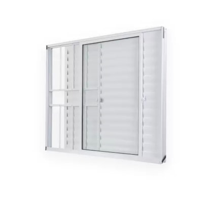 Janela Veneziana De Alumínio 6 Folhas Vidro Liso Soft Branco 100x150cm Mgm