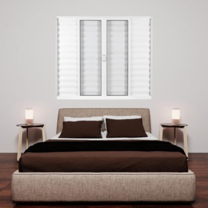 Janela Veneziana De Alumínio 6 Folhas Vidro Liso Soft Branco MGM 100x150cm