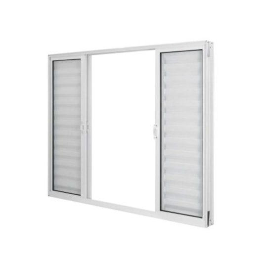 Janela Veneziana De Alumínio 6 Folhas Vidro Liso Soft Branco MGM 100x150cm - Imagem principal - bc781523-8864-48d3-bbb2-78595e9ef729