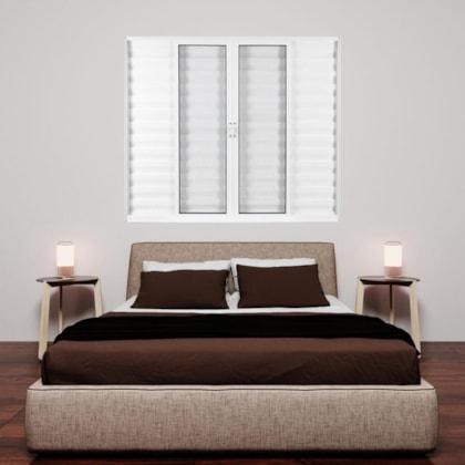Janela Veneziana  De Alumínio 6 Folhas Vidro Liso Soft Branco Mgm 120x200cm