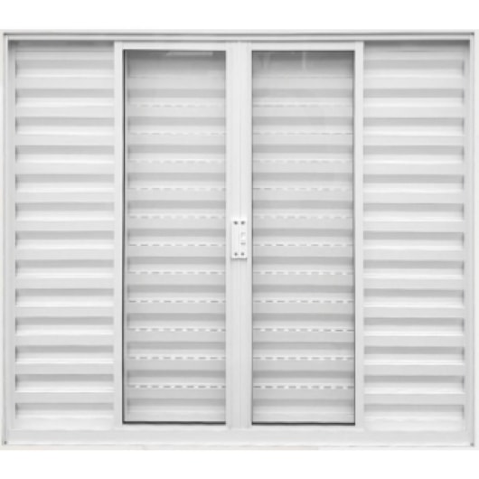 Janela Veneziana De Alumínio 6 Folhas Vidro Liso Soft Plus Branco Mgm 100x150cm - Imagem principal - dd5bb317-d730-468f-a38a-bcd526dc0b17