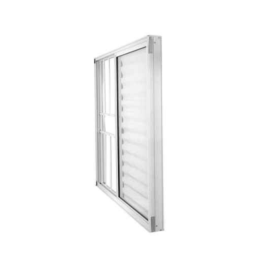 Janela Veneziana De Correr 3 folhas e 1 Fixa Com Grade Vidro Liso Mini Boreal Soft Branco MGM 100x150cm - Imagem principal - 918f727e-faa7-41c0-a80c-50af64db8ad3