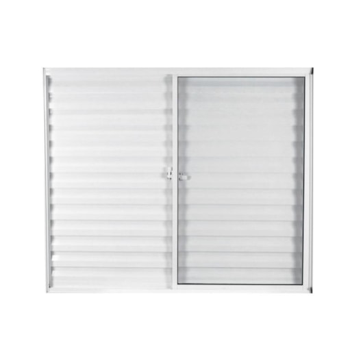 Janela Veneziana De Correr 3 folhas e 1 Fixa Vidro Liso Soft Branco MGM 100x100cm - Imagem principal - 9718b830-ca33-48bf-a8bd-8bbf46333678