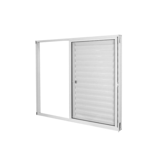 Janela Veneziana De Correr 3 folhas e 1 Fixa Vidro Liso Soft Plus Branco MGM 100x100cm - Imagem principal - 89c77904-fef0-46d0-a3b6-c15670b2ea33