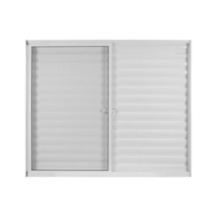 Janela Veneziana De Correr 3 folhas e 1 Fixa Vidro Liso Soft Plus Branco MGM 100x100cm
